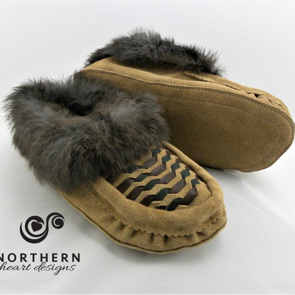 leather weave moccasins