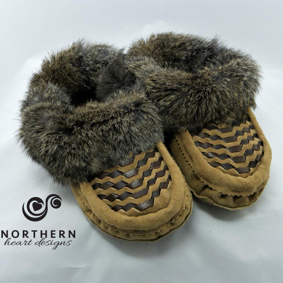 Leather weave moccasins