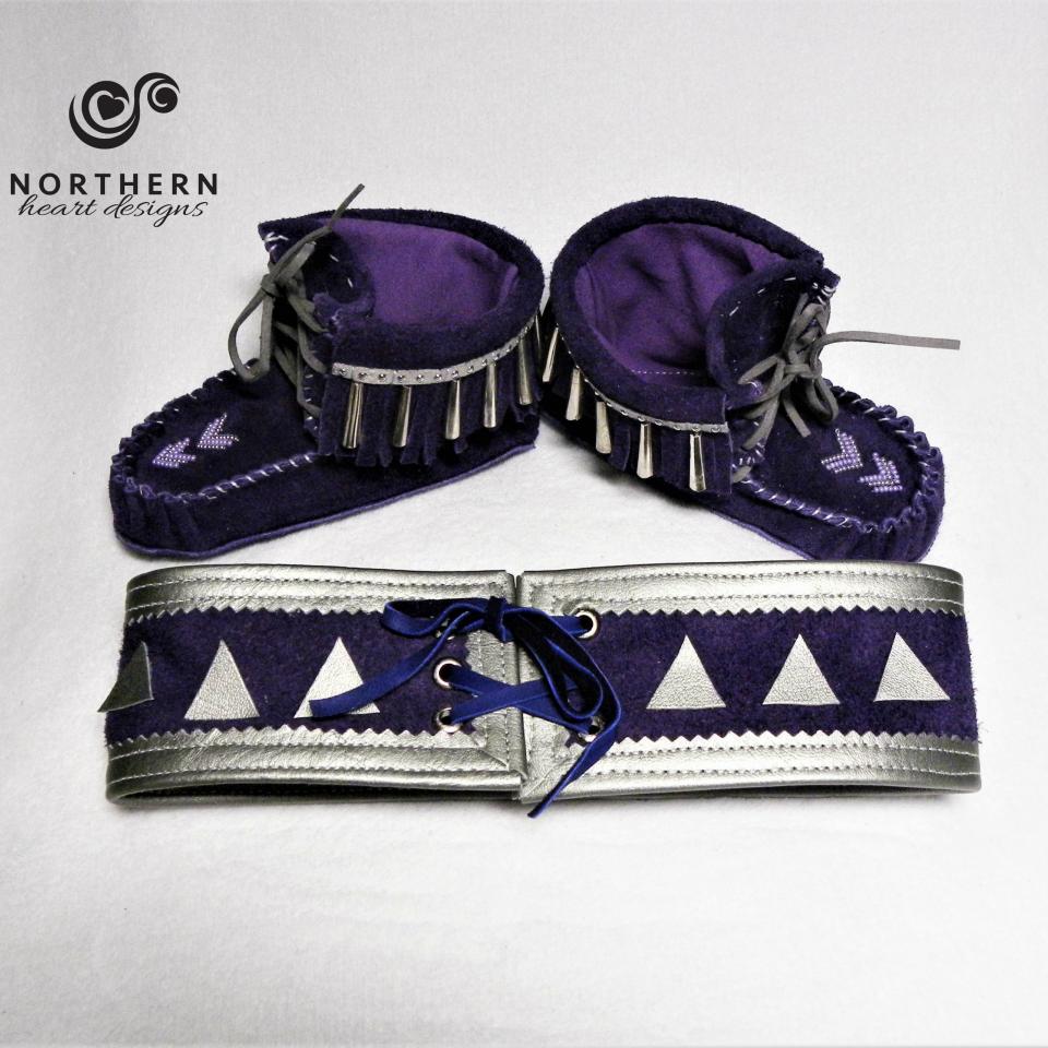 Tramper moccasins with jingle dress belt