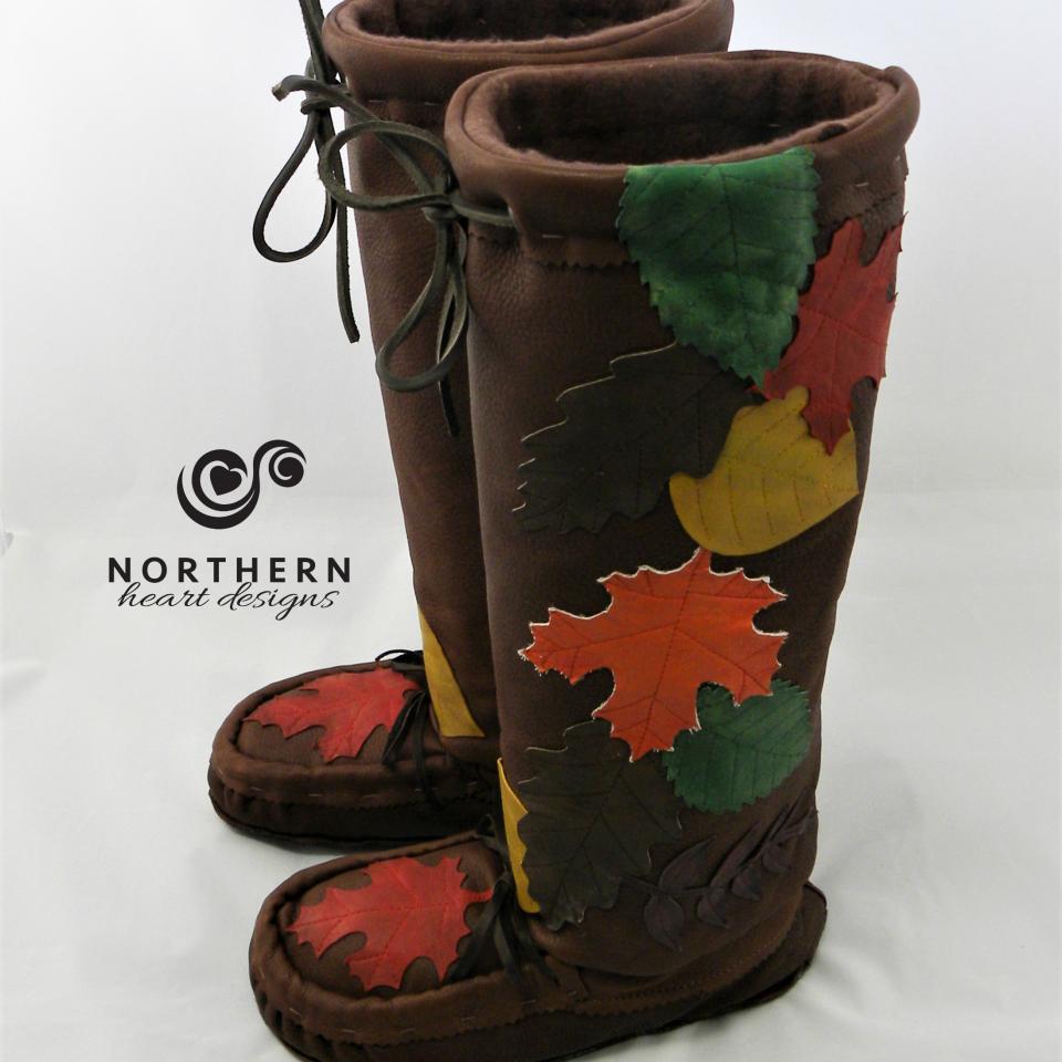 All Leather Applique Mukluks