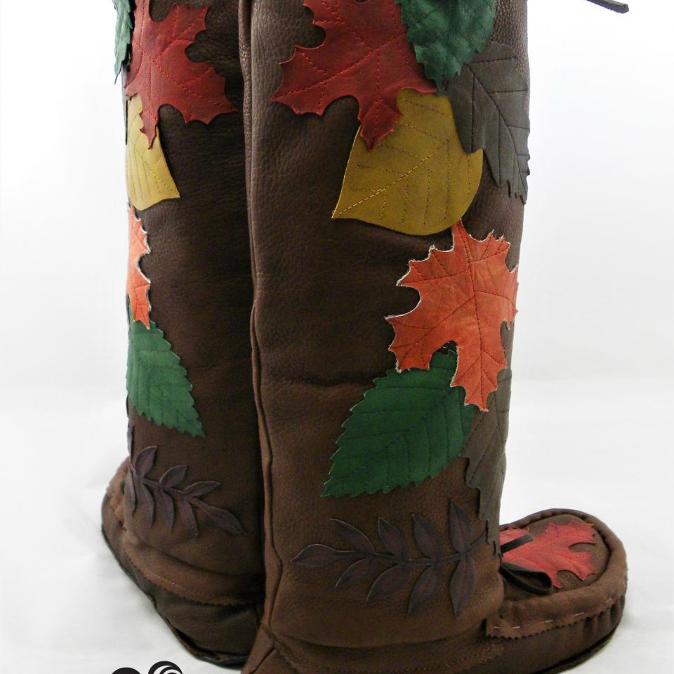 All Leather Applique Mukluks