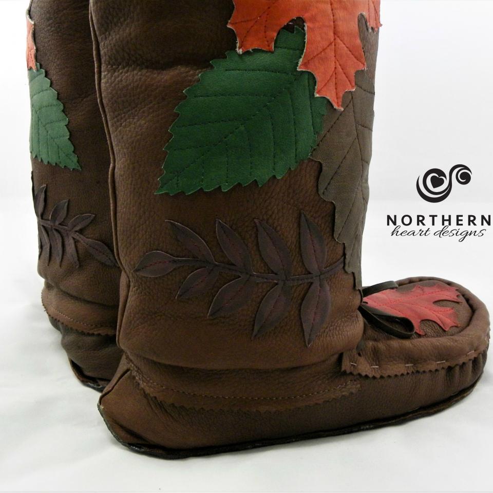 All Leather Applique Mukluks