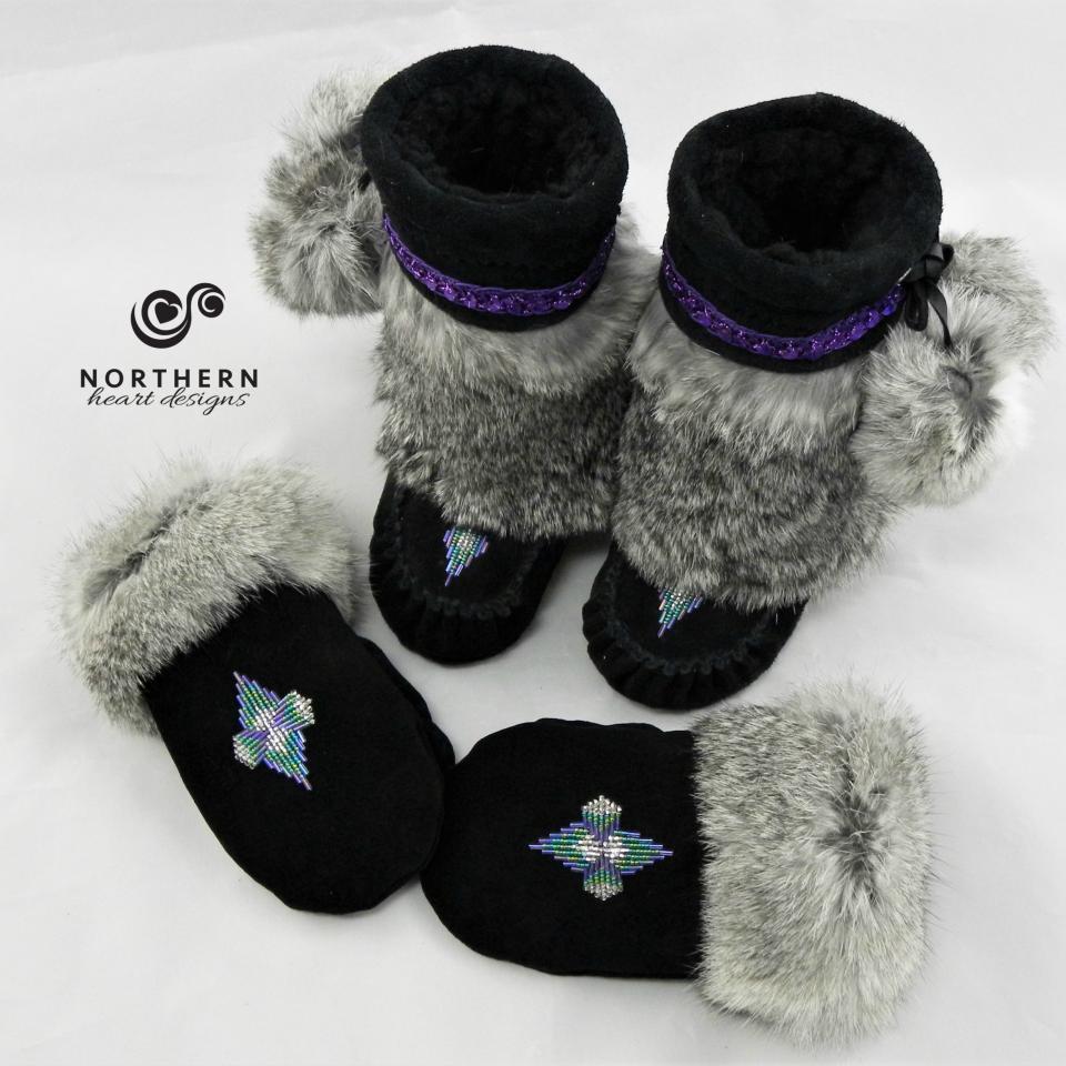 preschool mukluks with matching mitts