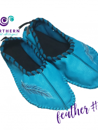 Navy Blue and Light Purple Deerskin Ballet-Style Flats, Ladies size 7.5