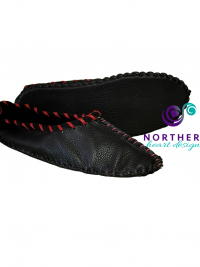 Black and Red Deerskin Ballet-Style Flats, Ladies size 5.5