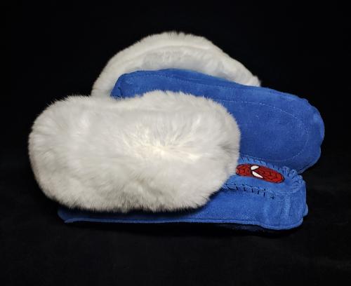 kids moccasins, childrens moccasin, leather moccasins, real fur moccasins