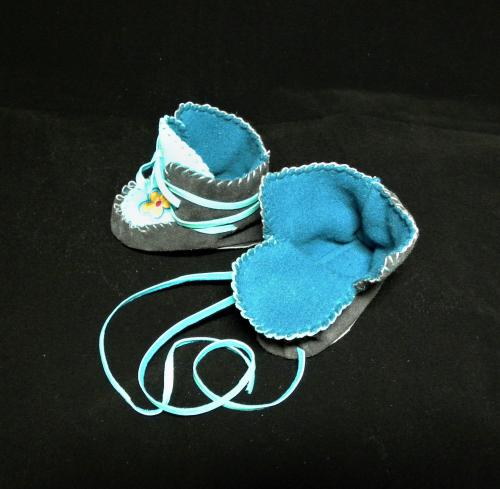 baby moccasins, baby shoes, leather, wrap-arounds