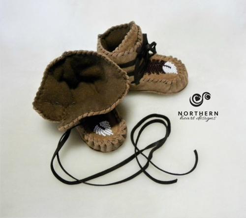 baby moccasins, baby shoes, leather, wrap-arounds